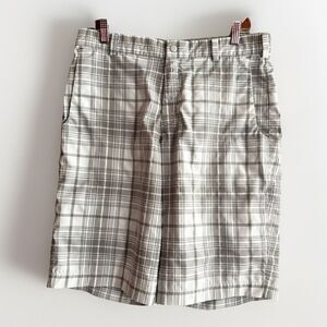 Nike Plaid Shorts Men’s Size 32 Golf Tour Performance Dri Fit Gray White